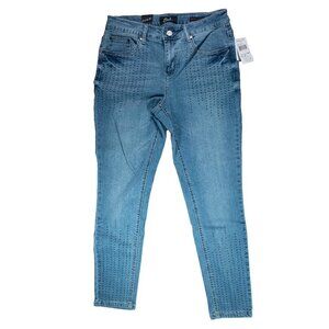 Earl Jeans Size 8 Women's Skinny Ankle Rhinestones Bling Light Wash NWT